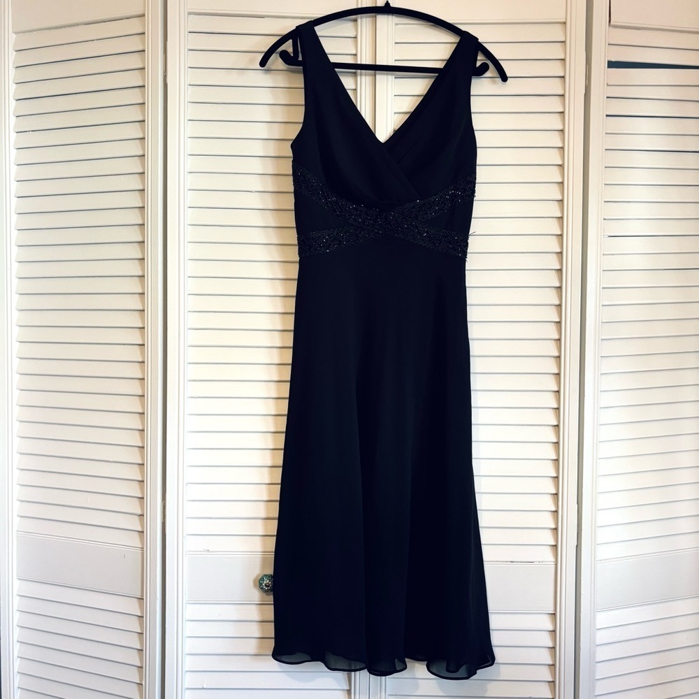 Vintage Y2K 2000s Eliza J Black Formal Cocktail Evening Dress Size 4